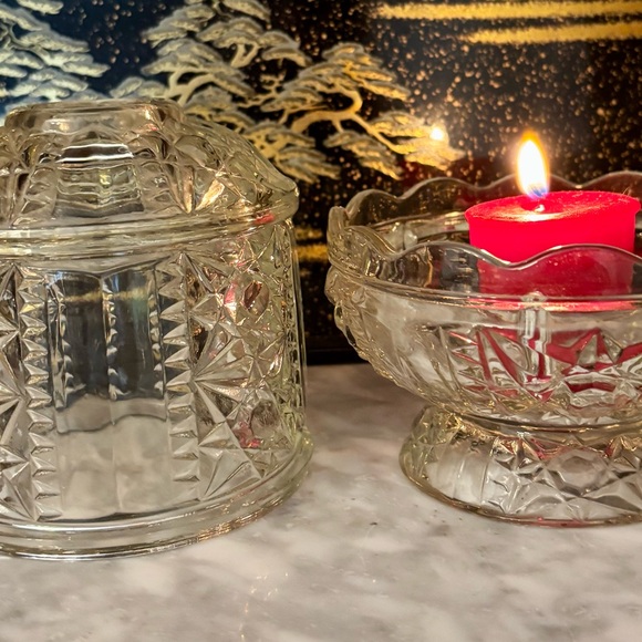 Vintage Indiana Glass Stars and Bars Fairy Lamp - Picture 4 of 7